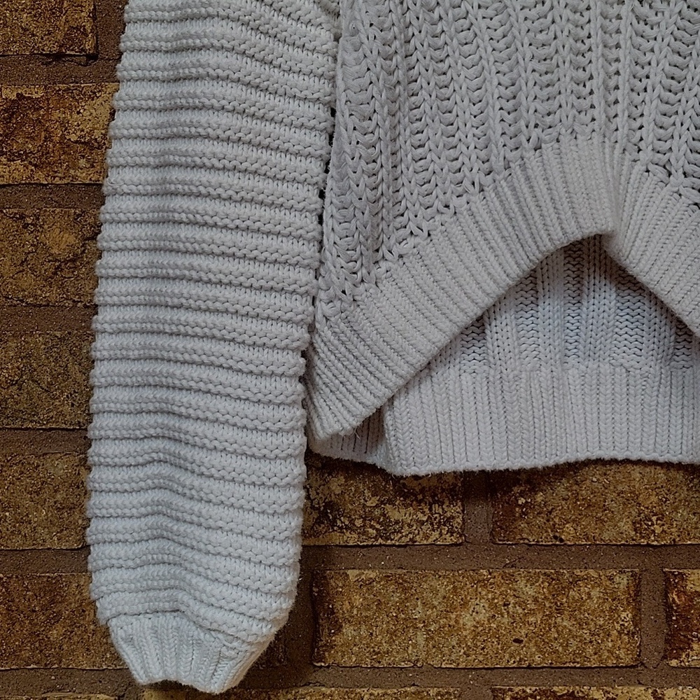 Free People Sweetheart Mock Neck Sweater Size XS Cozy Boho Cotton Knit - Picture 6 of 14